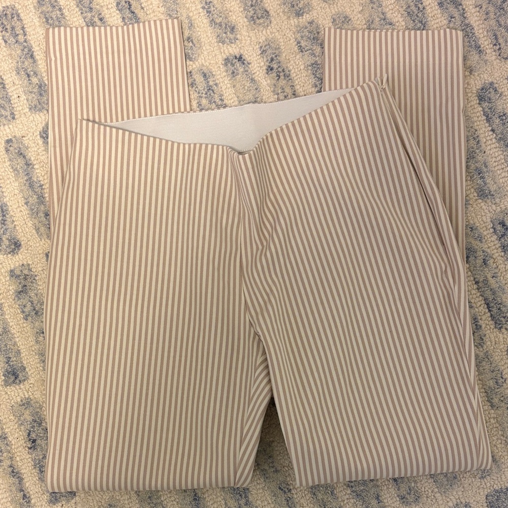 Target Beige and White Striped Capris